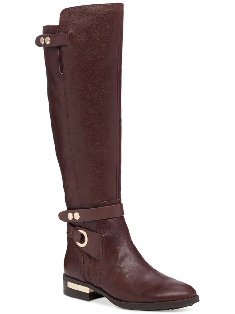 Vince Camuto Prini Dark Brown Knee-High Leather Riding Boots